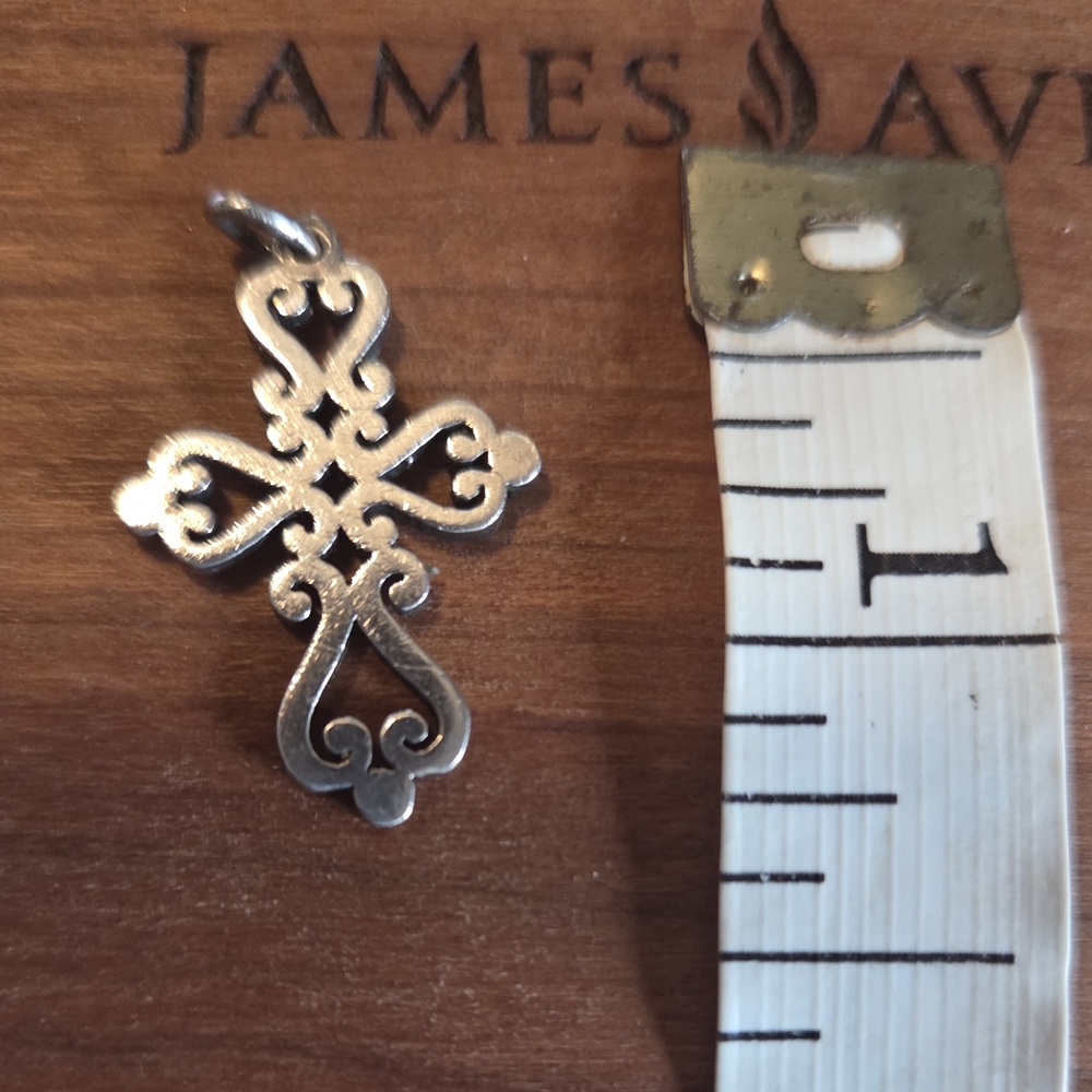 James Avery Silver Heart Cross Pendant